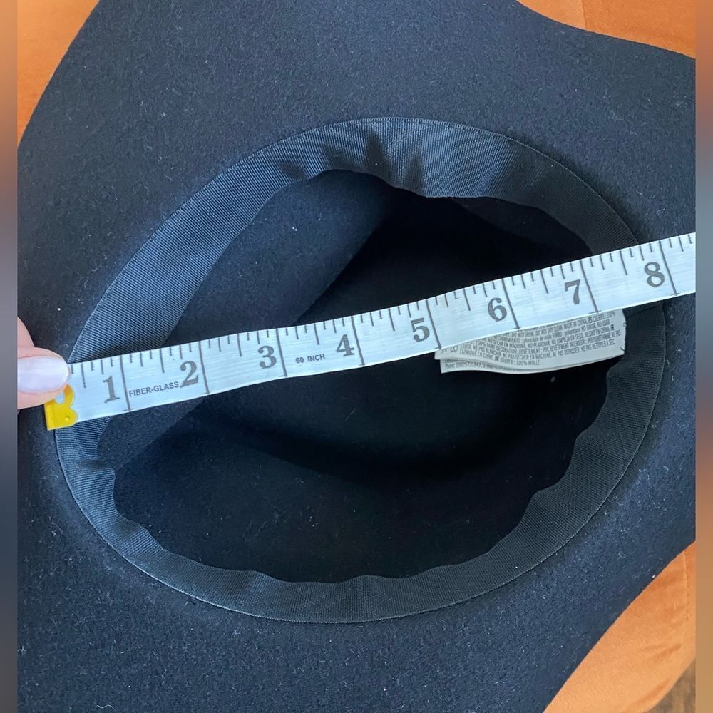 Western Wool Black hat with leather trim Festival Witchy - Picture 7 of 7